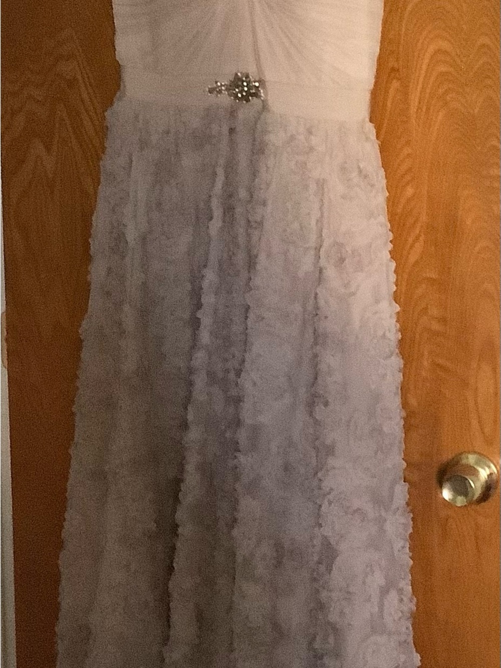 Adrianna Papell Blush Maxi Dress with Embellished Waist